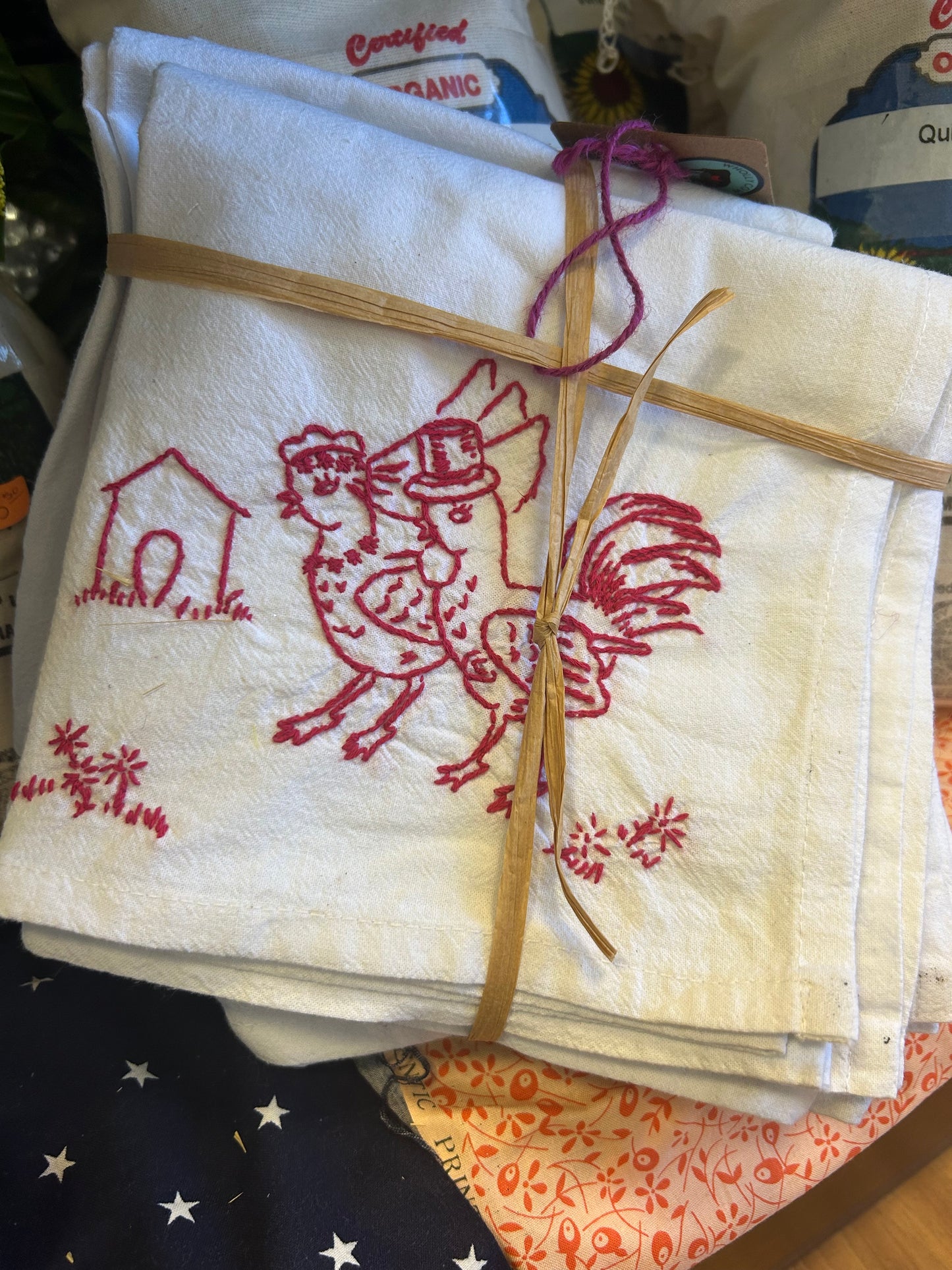 Cross Stitched Tea Towels